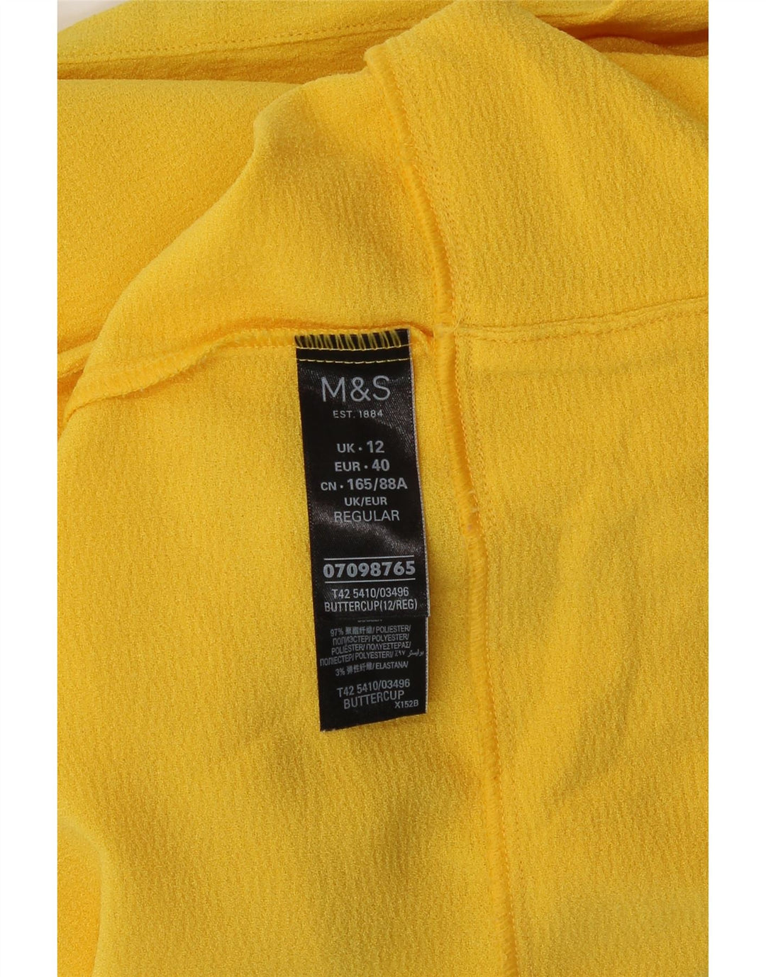 Marks & Spencer Womens Shift Dress UK 12 Medium Yellow Polyester