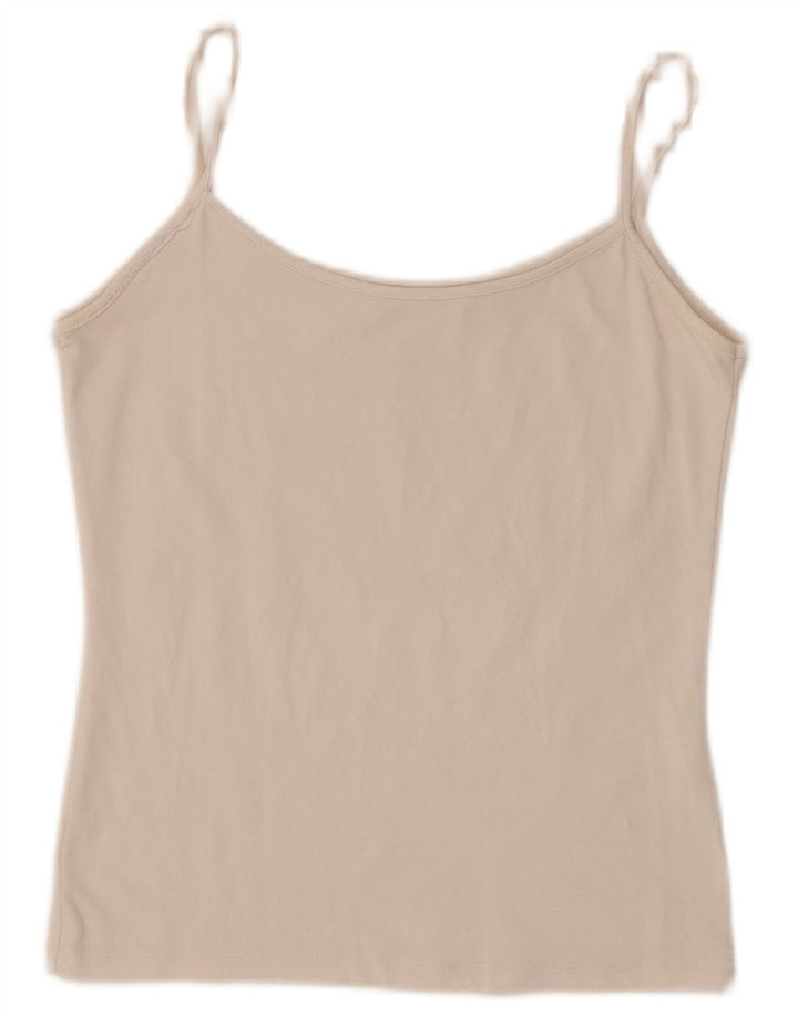 Zara Dame Cami Top UK 12 Medium Beige Nylon