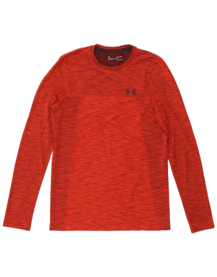 Under Armour Herre Heat Gear Top Langærmet Medium Rød Flecked