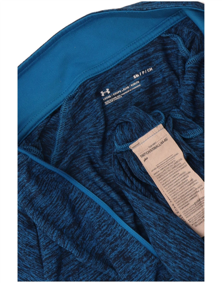 Under Armour Herre Zip Neck Pullover Træningsdragt Top Lille Blå Flecked