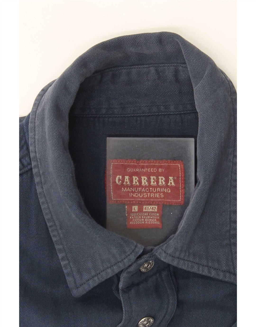 Carrera Herre denimskjorte str. 41/42 Stor marineblå bomuld