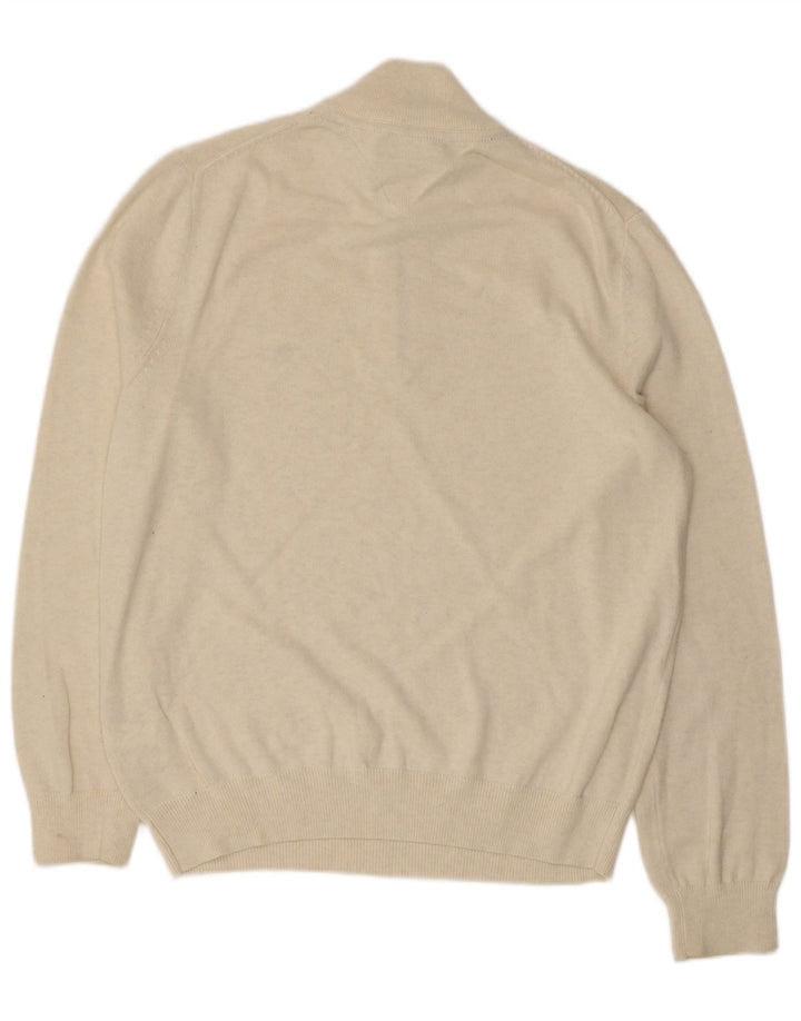 TOMMY HILFIGER Sweater med lynlås til mænd, stor off white bomuld