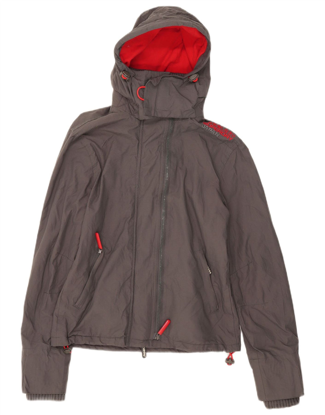 Superdry Graphic Windbreaker Jacket til kvinder UK 12 Medium Grey