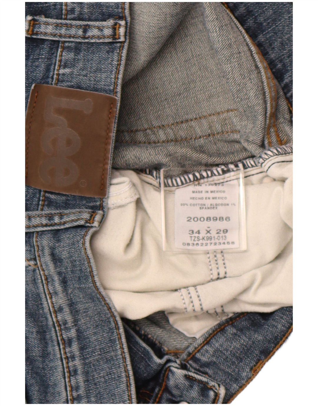 LEE Mens Straight Jeans W34 L29  Blue Cotton