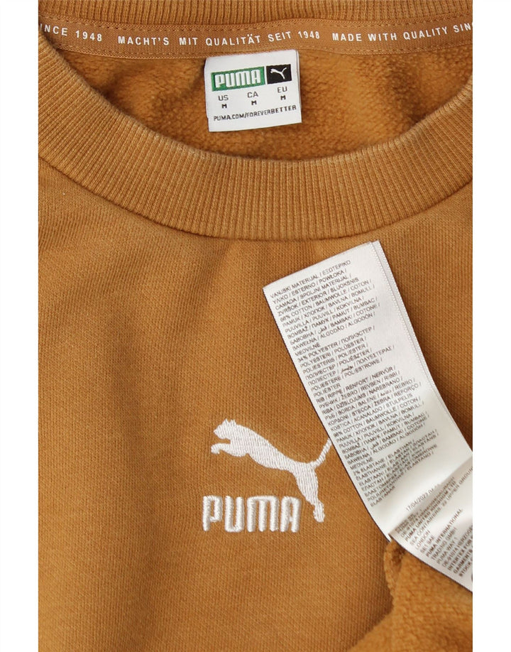 Puma Dame Oversized Sweatshirt Jumper UK 14 Medium Brun Bomuld