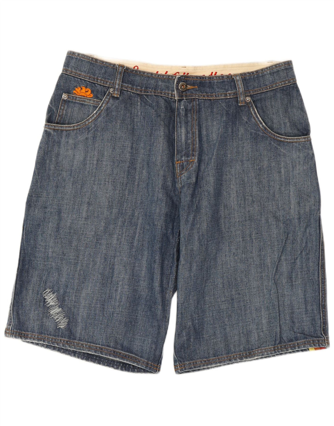 SUNDEK Herre Denim Shorts W36 Stor Blå Stribet Bomuld