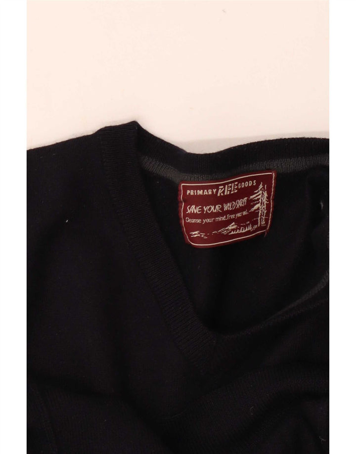 Rifle Dame V-hals Jumper Sweater UK 12 Medium Navy Blue