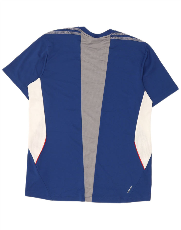 Adidas Herre Climacool T-Shirt Top Stor Blå Colourblock Polyester