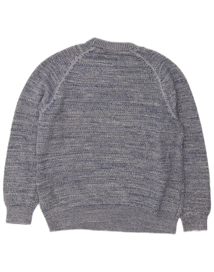 Superdry sweater med rund hals til mænd, stor blå stribet bomuld