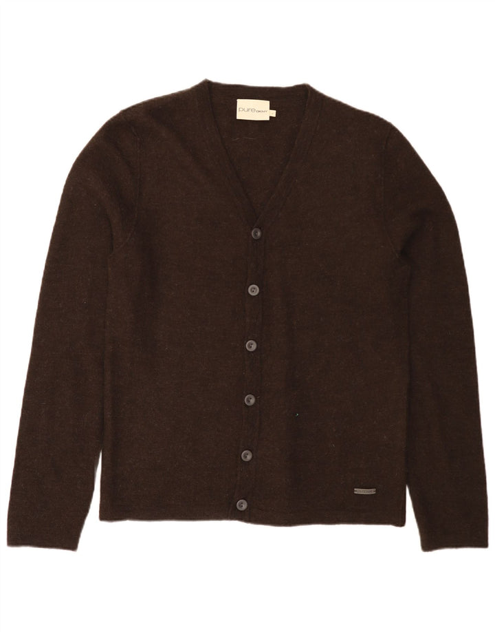 Dkny Herre Cardigan Sweater Stor Brun Uld