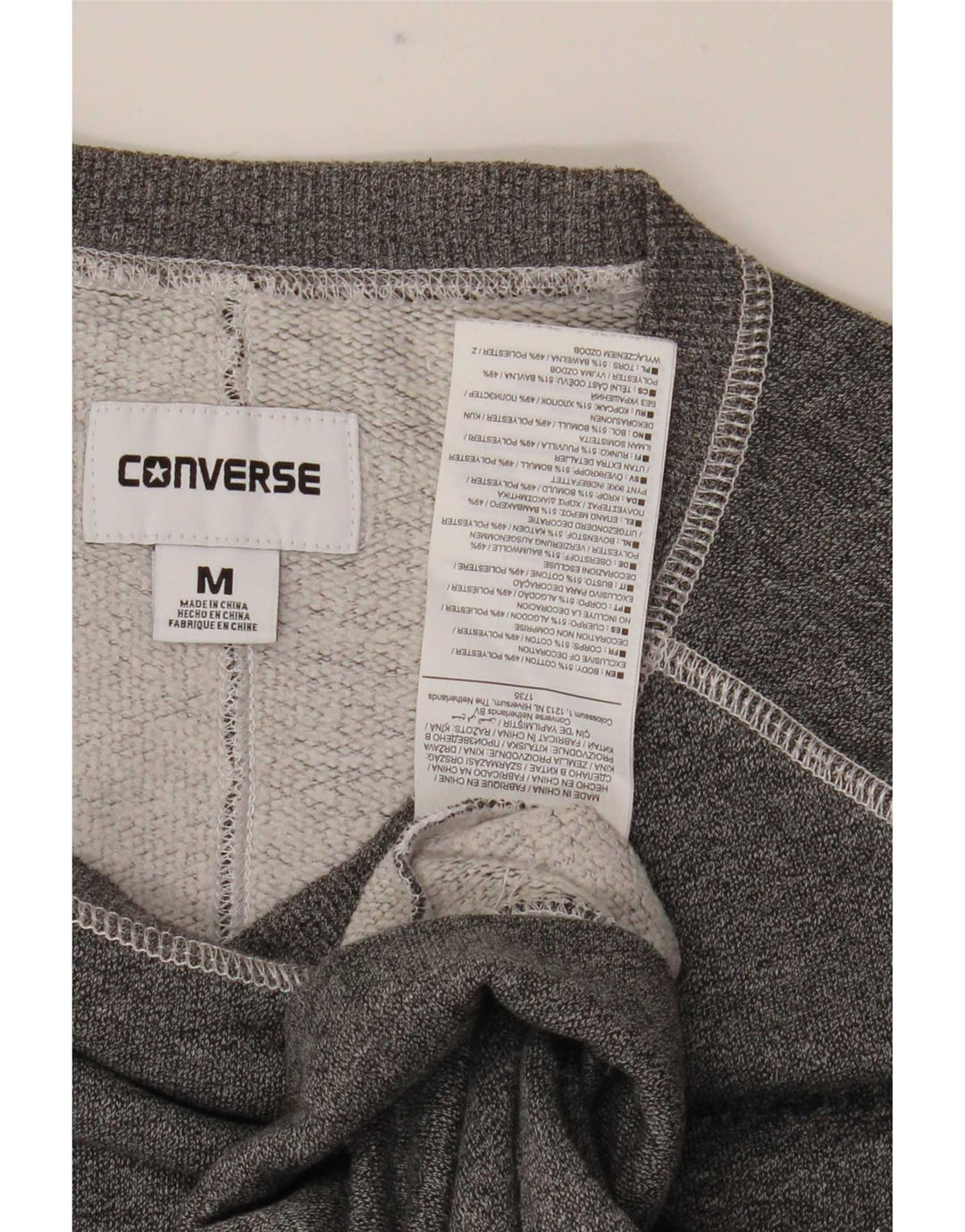 Converse grafisk sweatshirt til mænd mellem grå bomuld