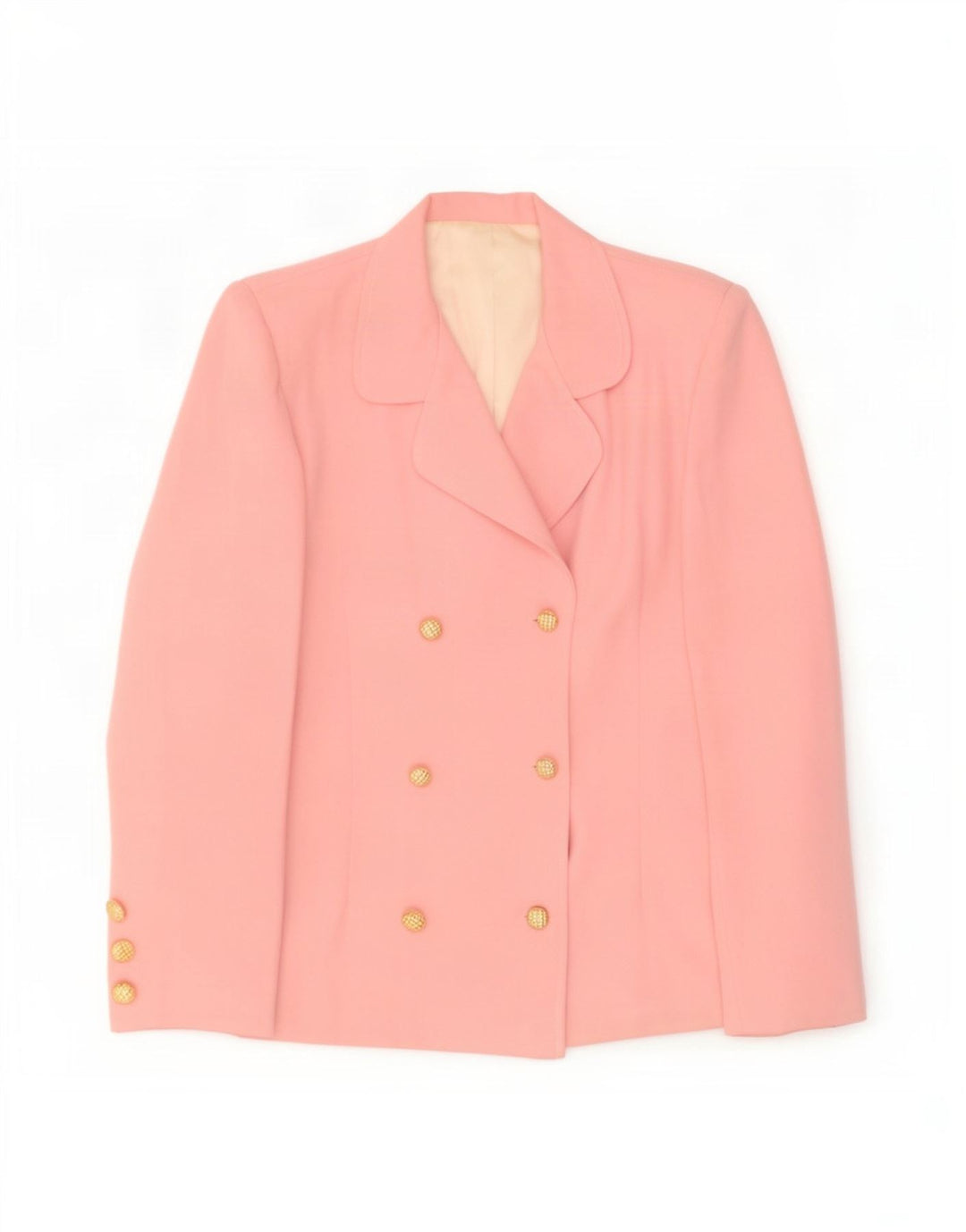 Vintage Dame Dobbeltradet Blazer Jacket UK 10 Small Pink