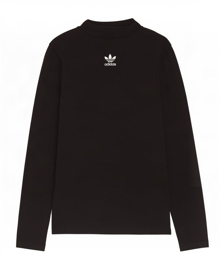 Adidas Dame Top Langærmet UK 12 Medium Sort Bomuld
