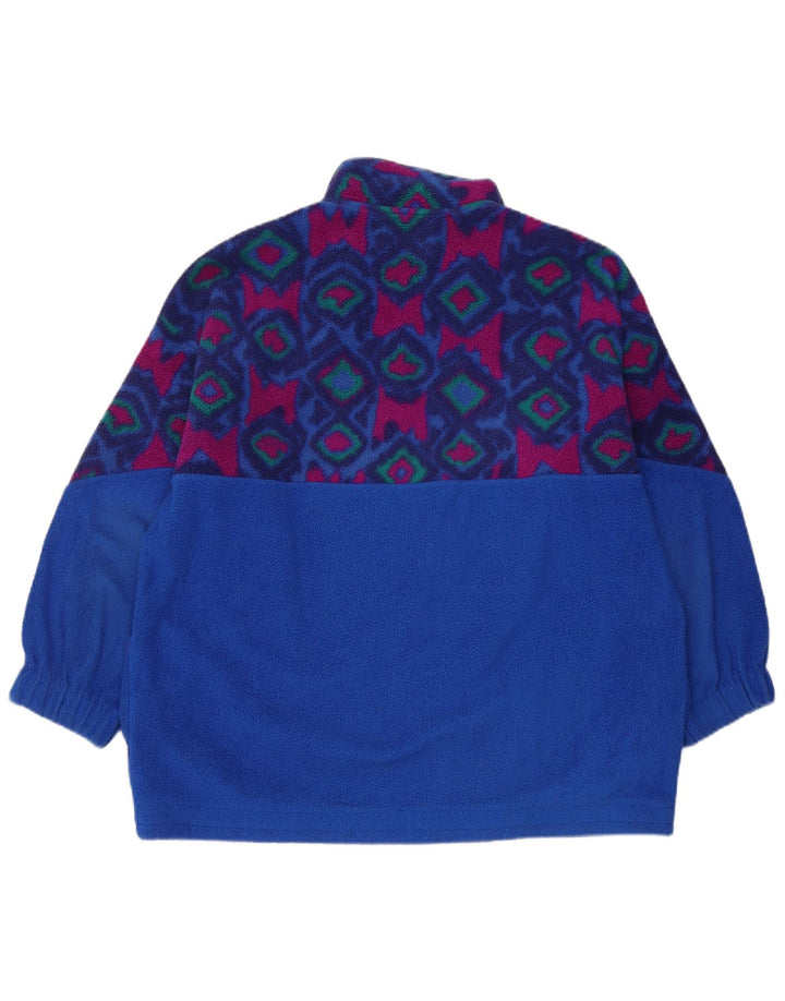 Fila Herre Button Neck Fleece Jumper IT 48 Medium Blue Geometric