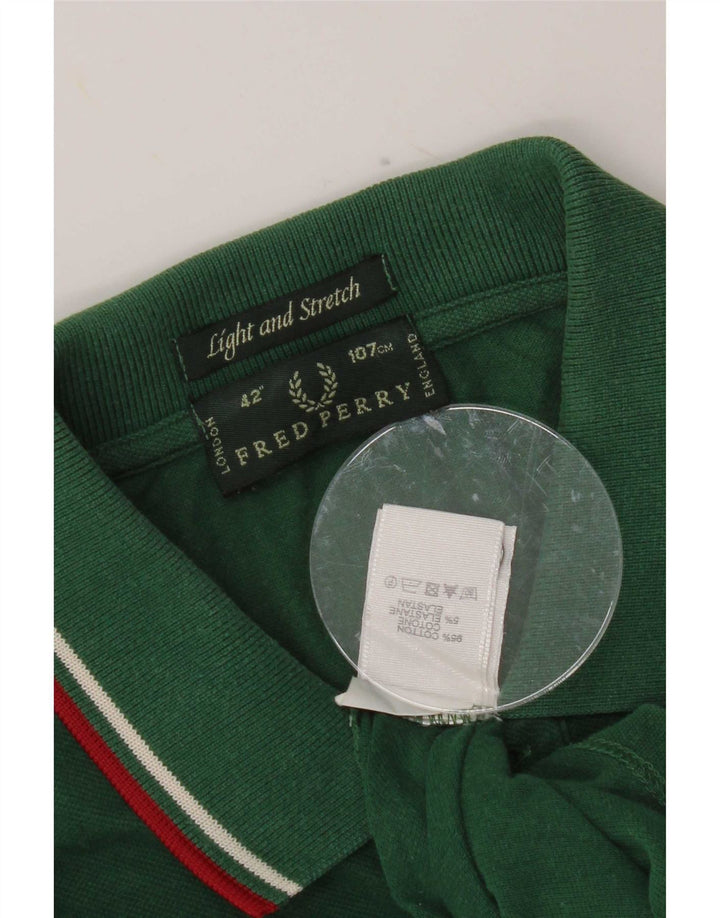 Fred Perry herre poloshirt mellemgrøn stribet bomuld