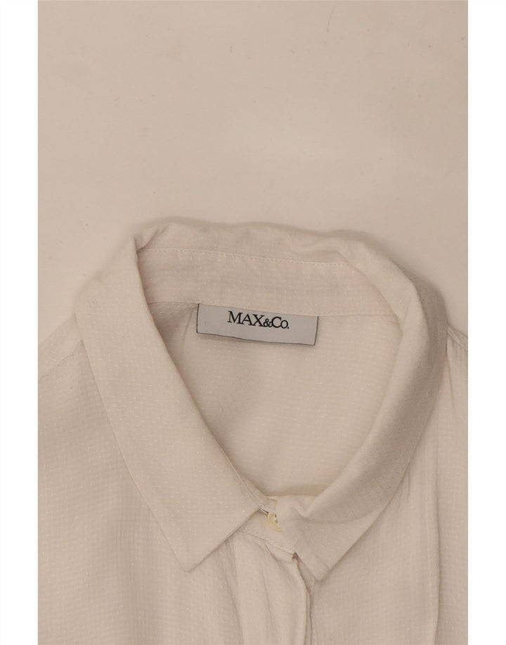 Max & Co. Womens Crop Shirt UK 10 Small White Spotted