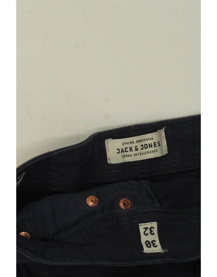 Jack & Jones Herre GLENN Slim Jeans W30 L32 Marineblå Bomuld