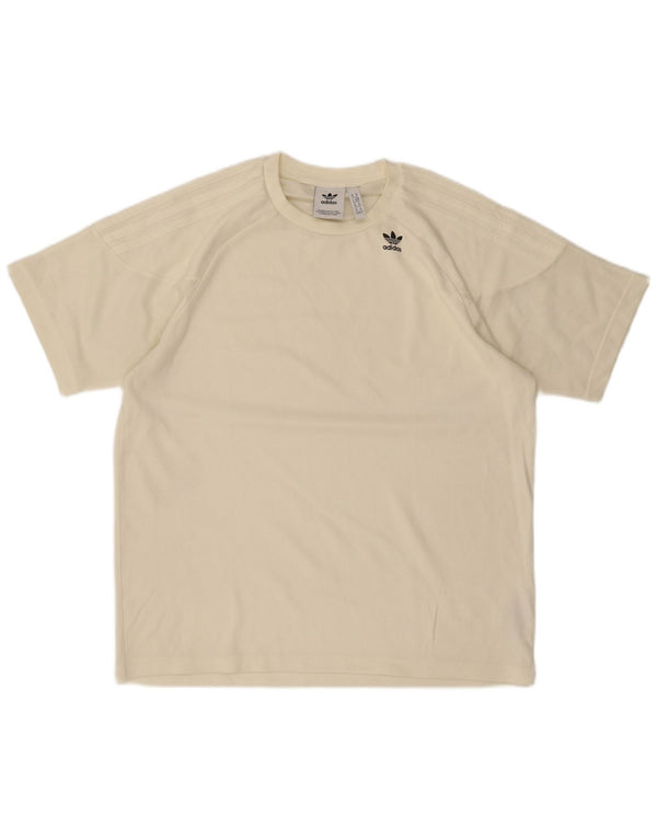 Adidas Herre T-shirt Top Medium Off White Bomuld
