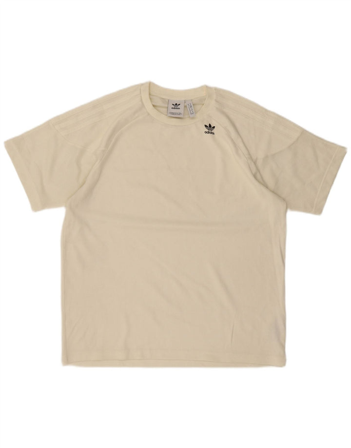 Adidas Herre T-shirt Top Medium Off White Bomuld