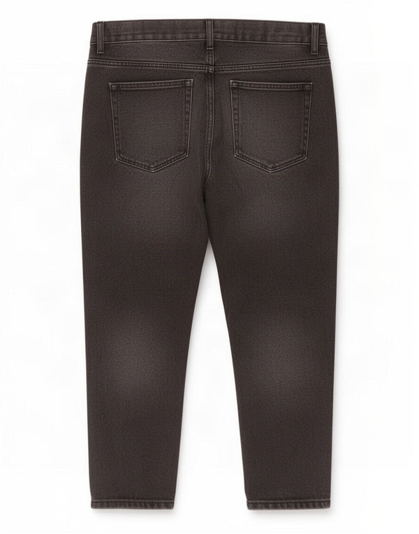 Zara Herre Cropped Jeans EU 44 Large W34 L25 Sort Bomuld