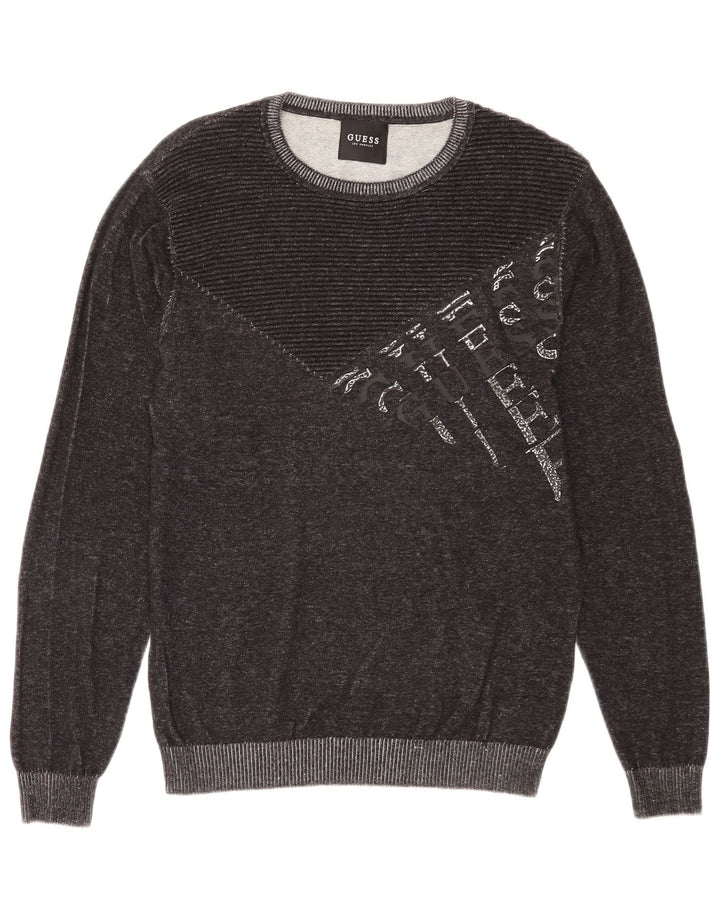 Guess Herre grafisk sweatshirt jumper stor grå bomuld