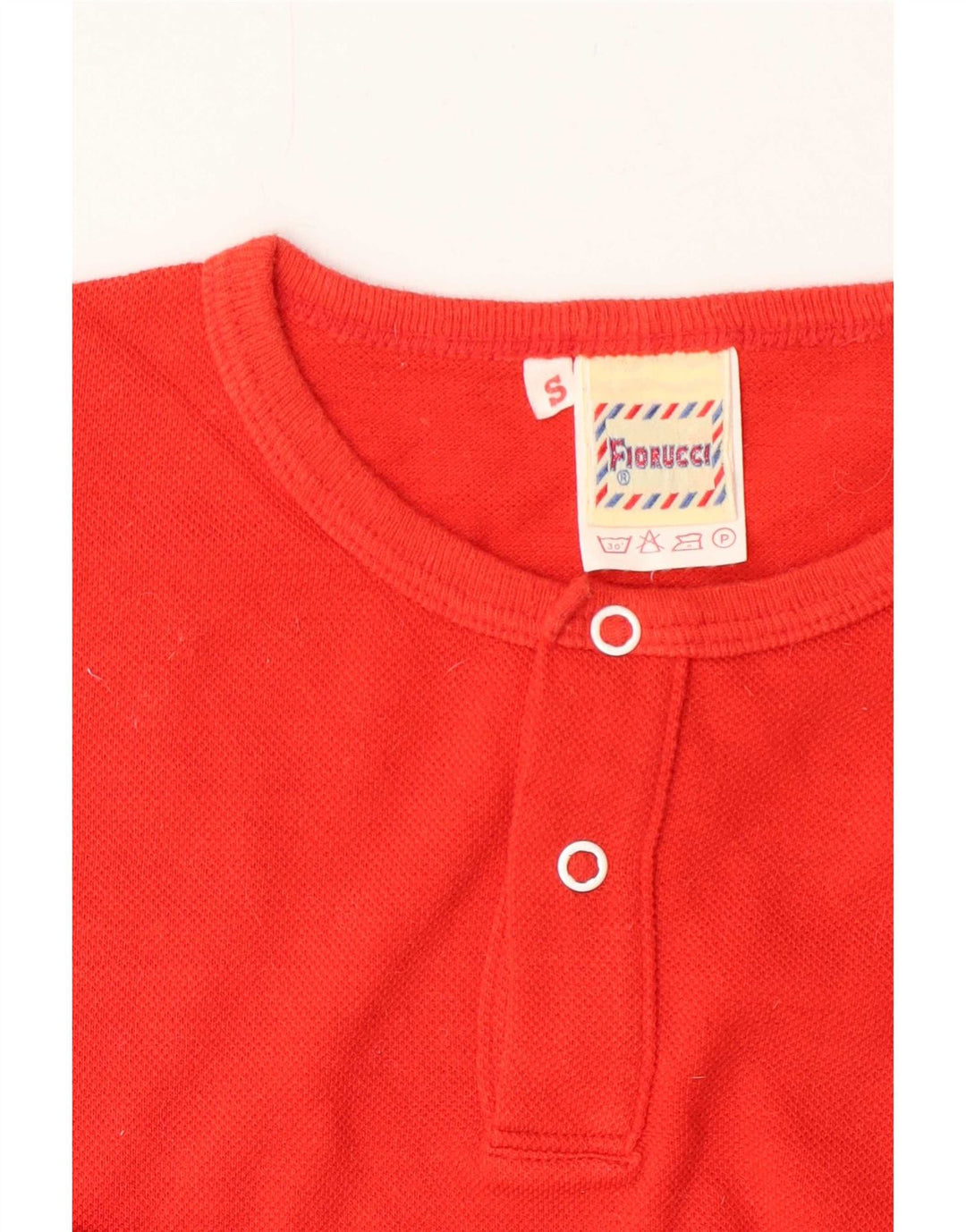 Fiorucci Dame T-Shirt Top UK 10 Lille Rød Bomuld