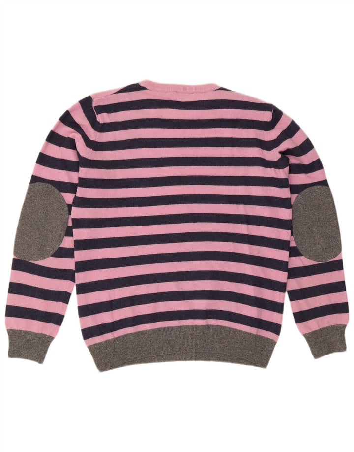 Brooksfield herre rund hals sweater IT 46 lille pink stribet uld
