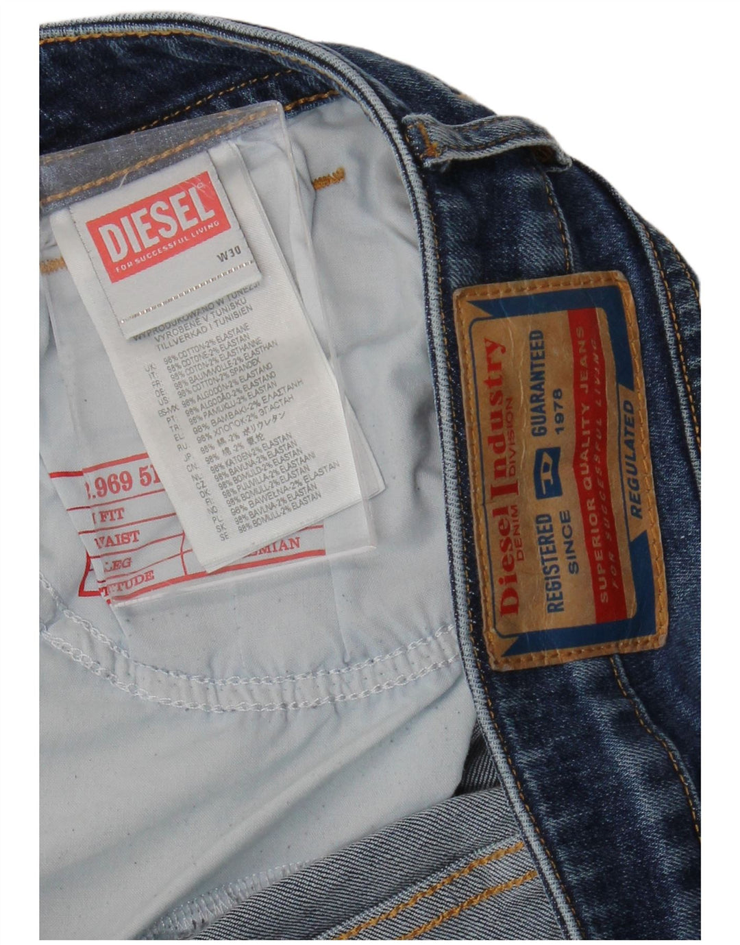 DIESEL Dame Bootcut Jeans W30 L28 Marineblå Bomuld