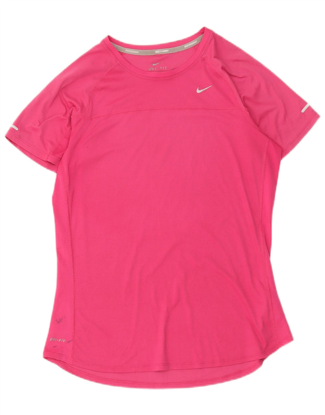 Nike Dame Dri Fit T-Shirt Top UK 14 Medium Pink Polyester