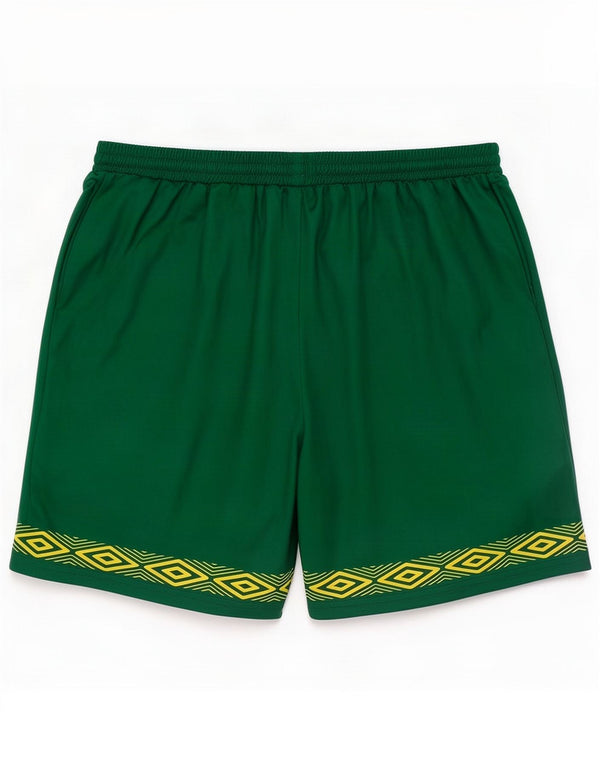 Umbro Grafiske sportsshorts til mænd Large Green Geometric Polyester