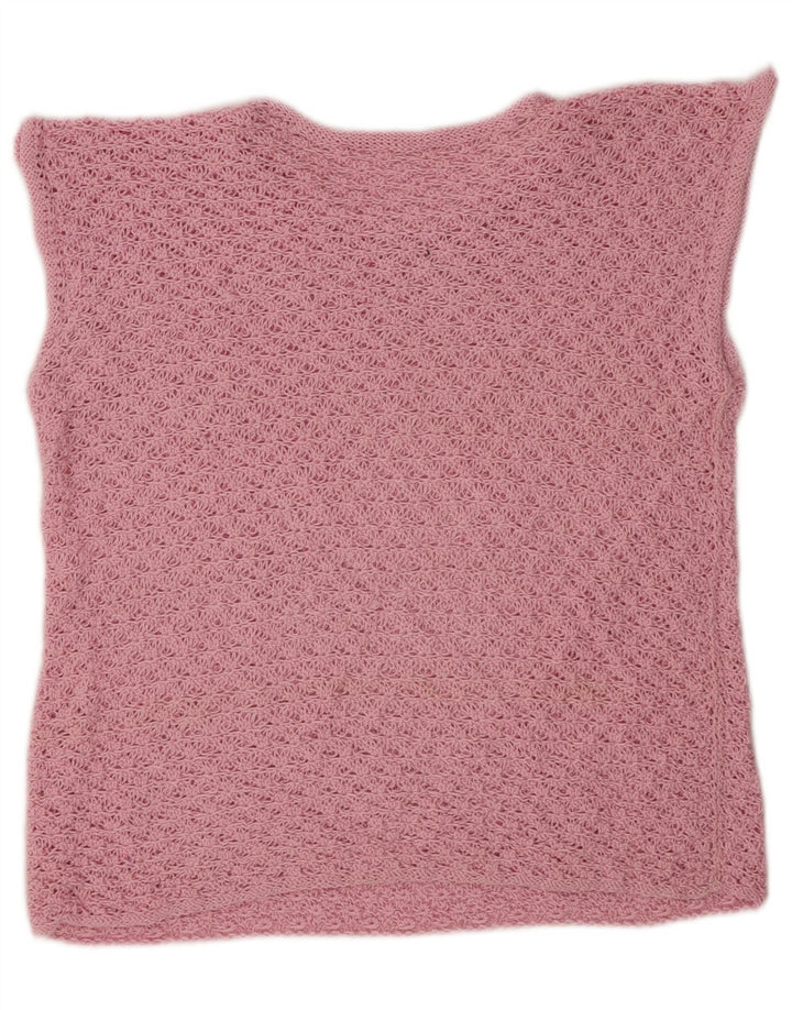 VINTAGE Womens Vest Tank Top UK 16 Large Pink