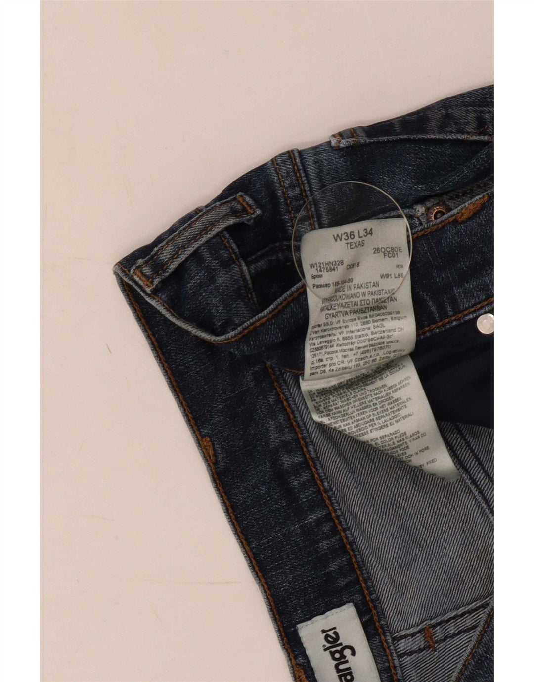 Wrangler Herre Texas Straight Jeans W36 L34 Blå Bomuld