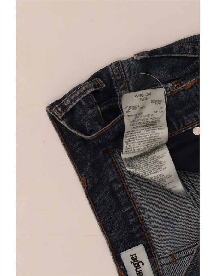 Wrangler Herre Texas Straight Jeans W36 L34 Blå Bomuld