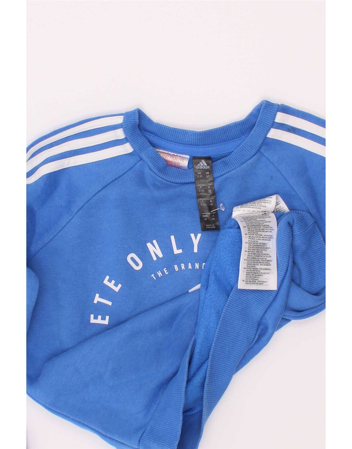 Adidas Boys Graphic Sweatshirt Jumper 2-3 år Blå Bomuld
