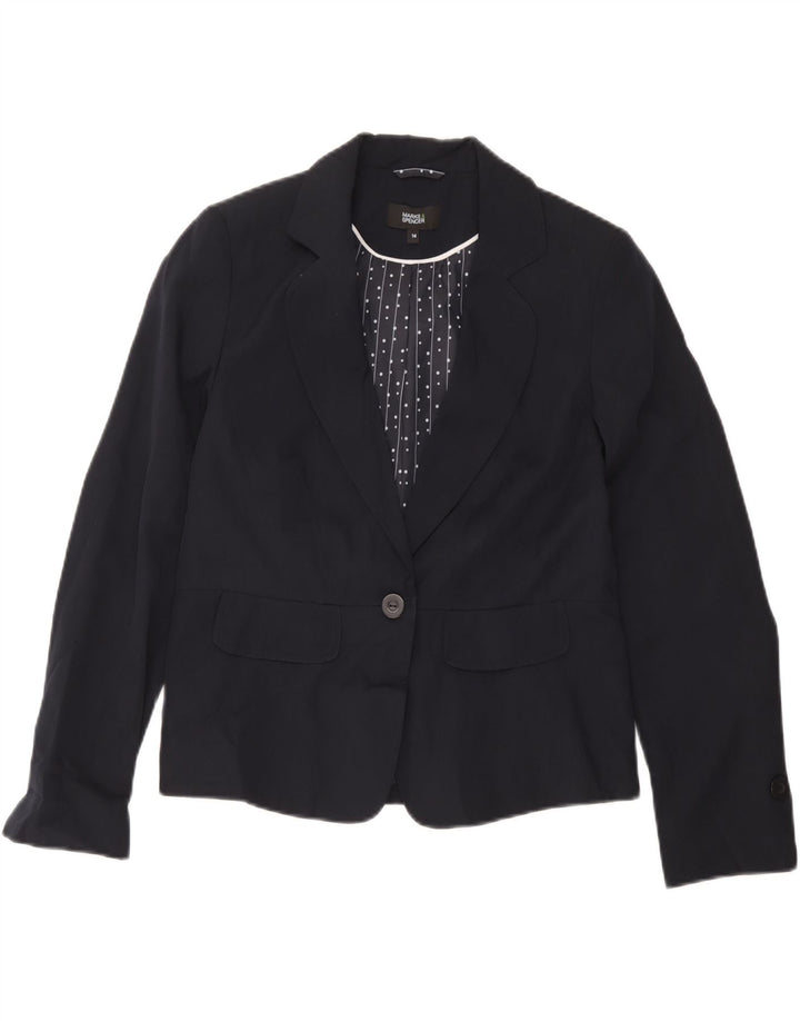 Marks & Spencer Dame Blazer Jacket UK 14 Mellem marineblå stribet