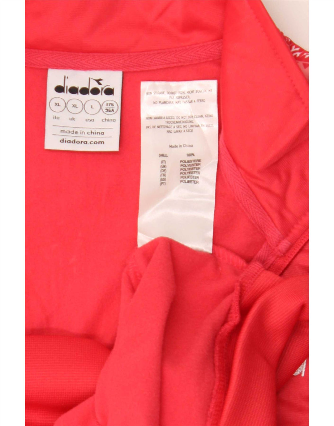 Diadora Dame Grafisk Træningsdragt Topjakke UK 18 XL Rød Polyester