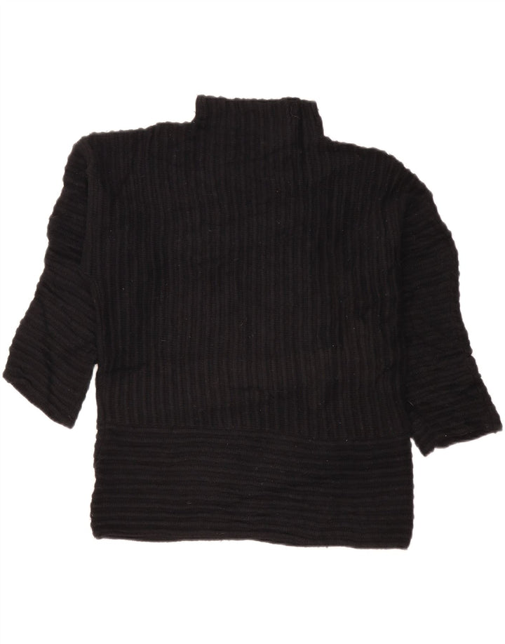 DKNY Dame Oversized Turtle Neck Jumper Sweater UK 10 Small Black