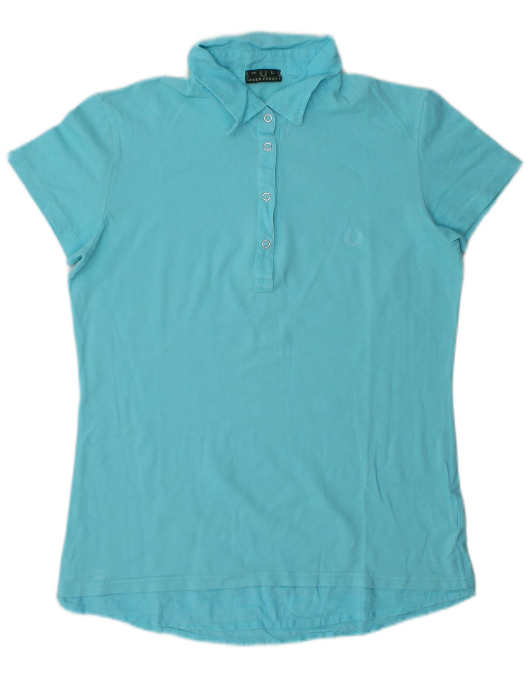 Fred Perry Dame Polo Shirt UK 14 Stor Blå Bomuld