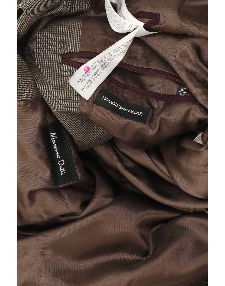 Massimo Dutti Herre 3-knaps blazerjakke EU 48 Medium Brun Bomuld