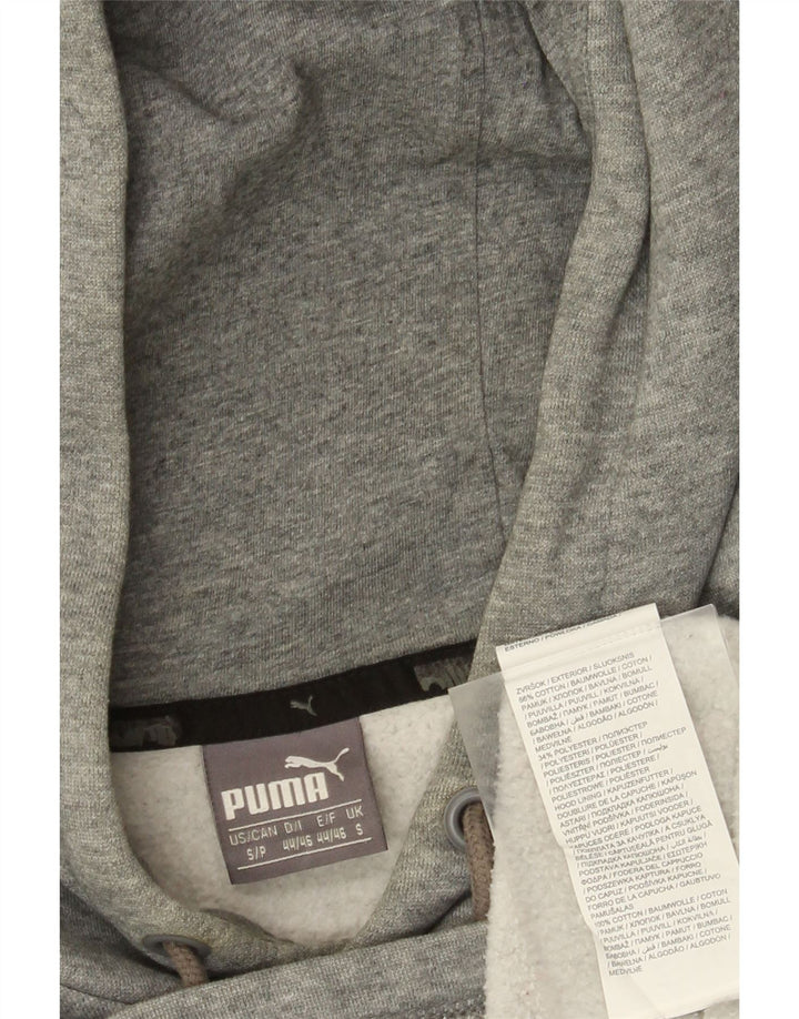 Puma Grafisk hættetrøje til mænd, lille grå farveblok bomuld