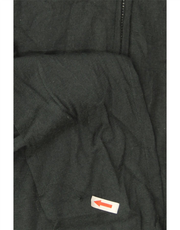 Marks & Spencer Herre Zip Neck Jumper Sweater Stor Grøn Merinould