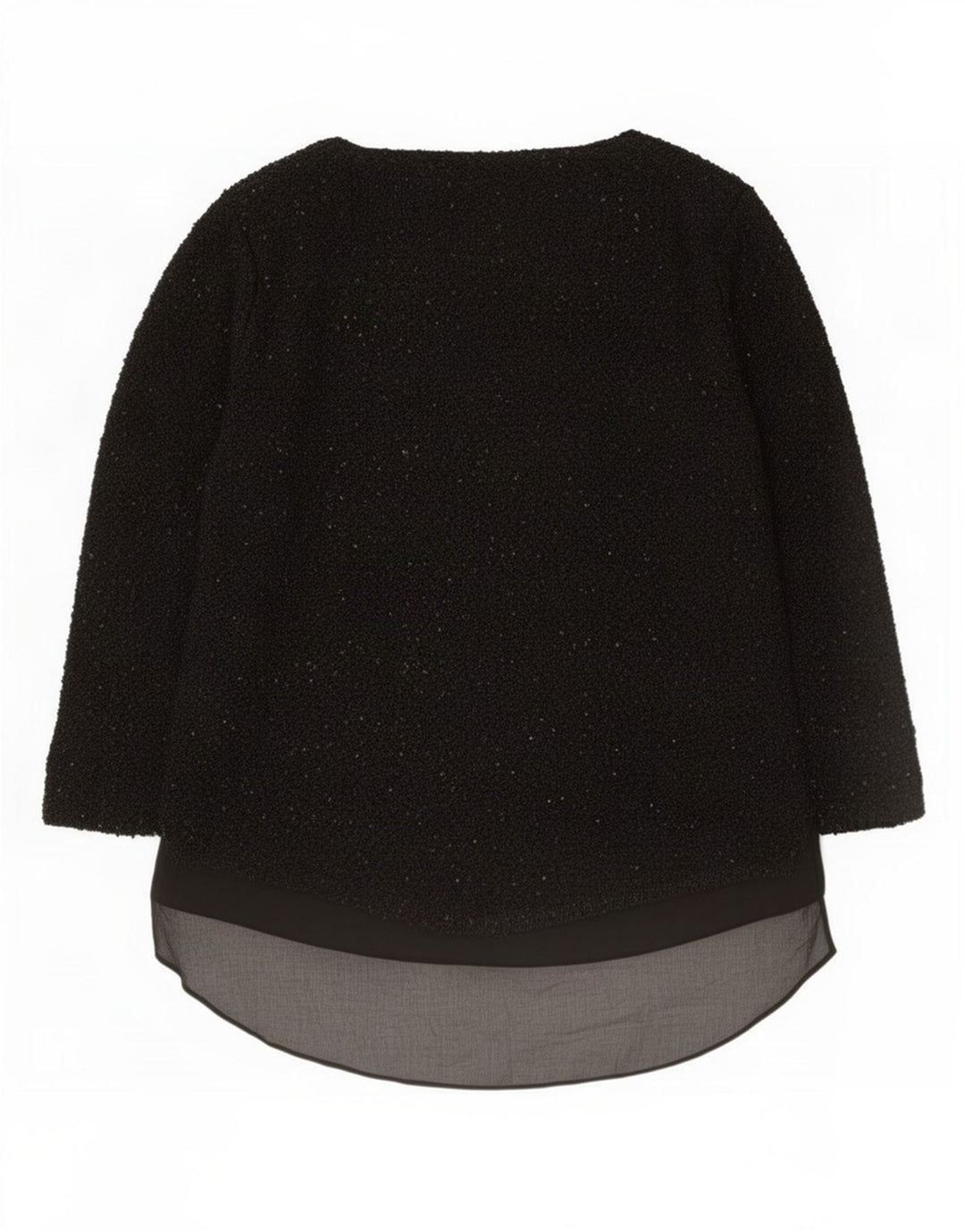 Zara Dame Langærmet Tunika Top UK 16 Stor Sort Polyester