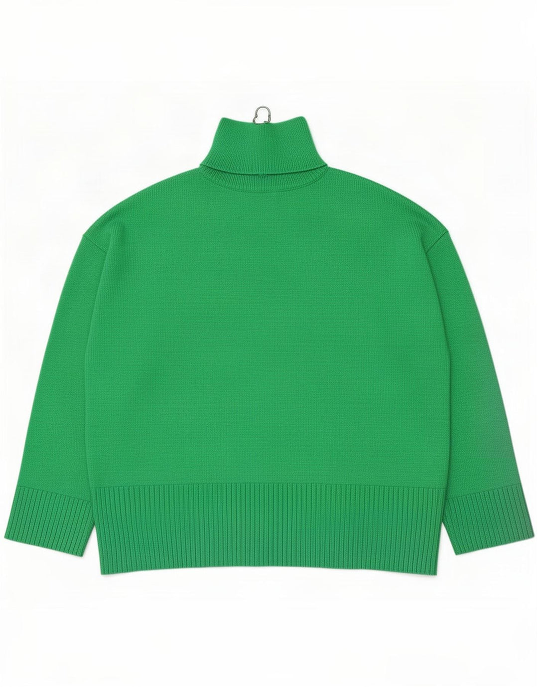 Zara Dame Oversized Zip Neck Jumper Sweater UK 10 Small Green Polyester
