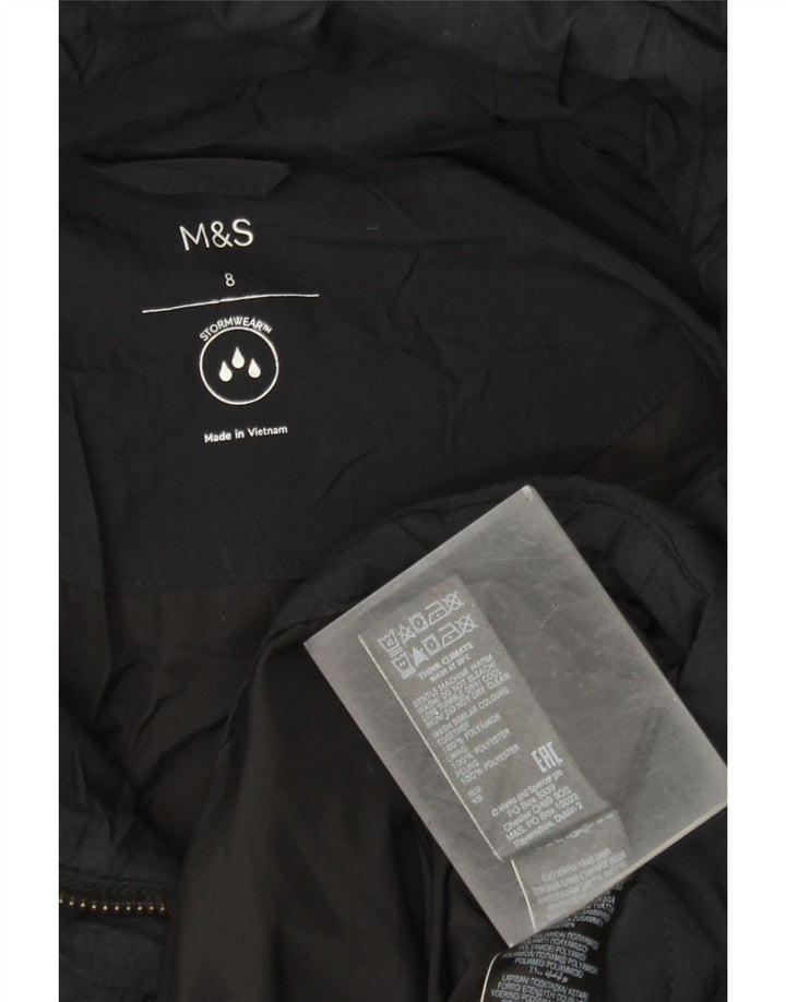 Marks & Spencer Dame Hætte Oversized Polstret Jakke UK 8 Lille Sort