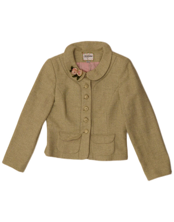 Aideen Bodkin Dame 5 Button Blazer Jacket UK 14 Large Green Wool