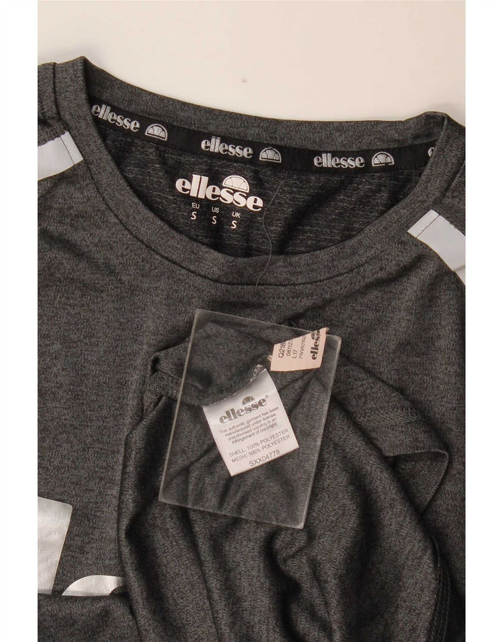 Ellesse Herre Slim Fit Grafisk T-Shirt Top Lille Grå Polyester
