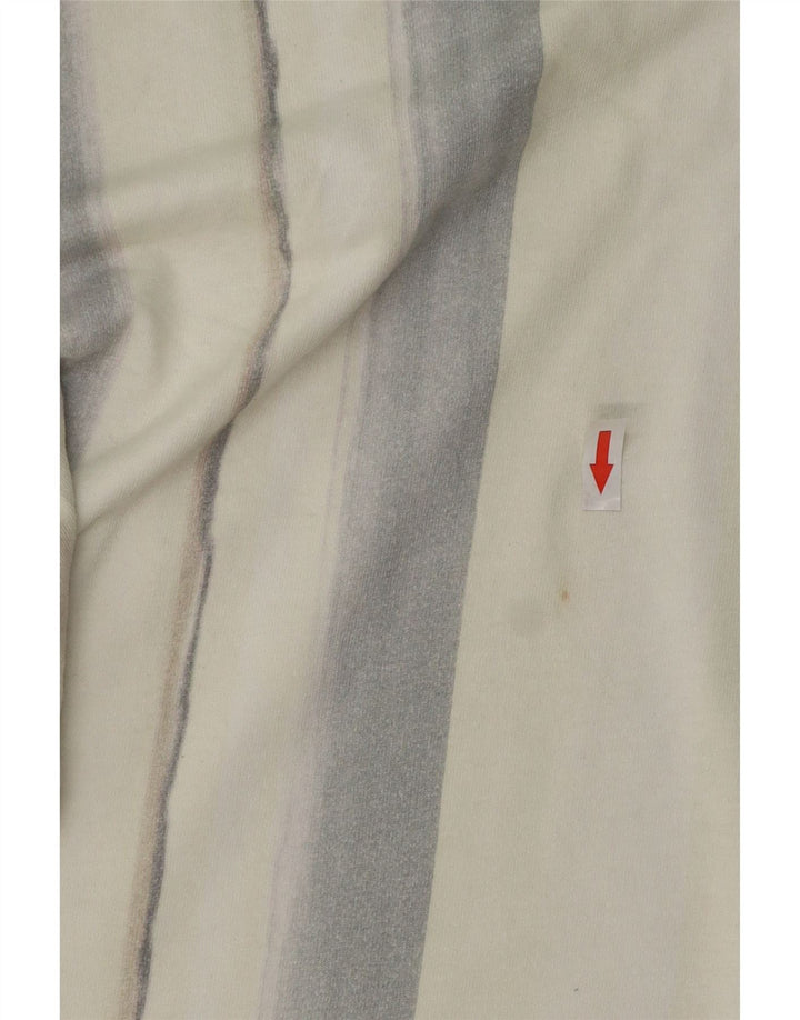 KARL KANI Herre grafisk T-shirt Top Medium Beige Stribet Bomuld