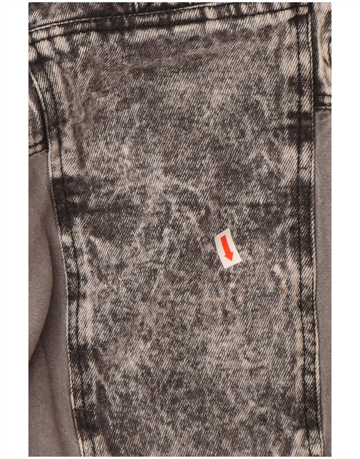 VINTAGE Dame Pullover denimjakke UK 20 2XL Grå Bomuld