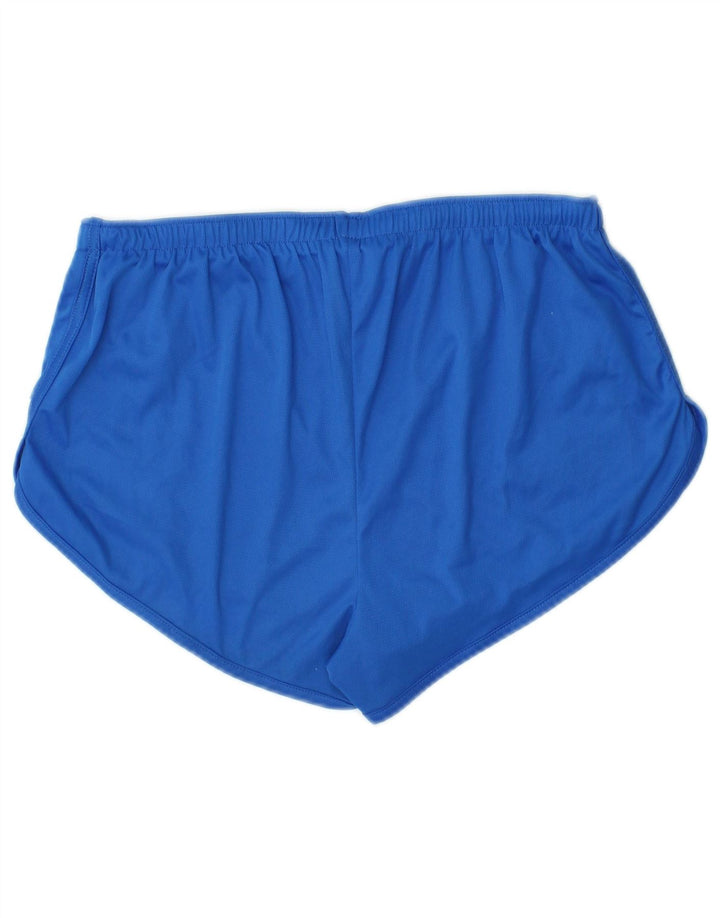 Asics Womens Graphic Sports Shorts UK 14 Medium Blue Colourblock Polyester