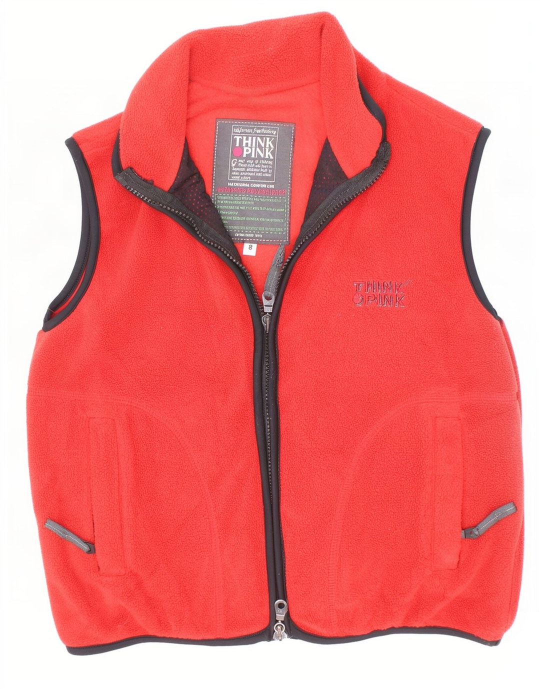 Tænk Pink Boys Fleece Gilet 7-8 Years Red